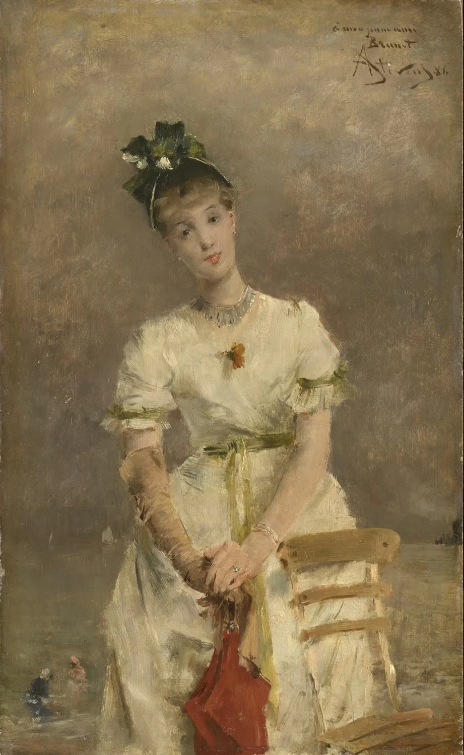 Alfred Émile Stevens - Giovane donna in riva al mare, Clark Art Institute, Williamstown
